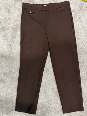LOFT Dark Brown Straight-Leg Women's Pants